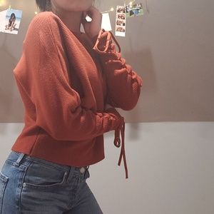 Cinched Bow Fall Sweater